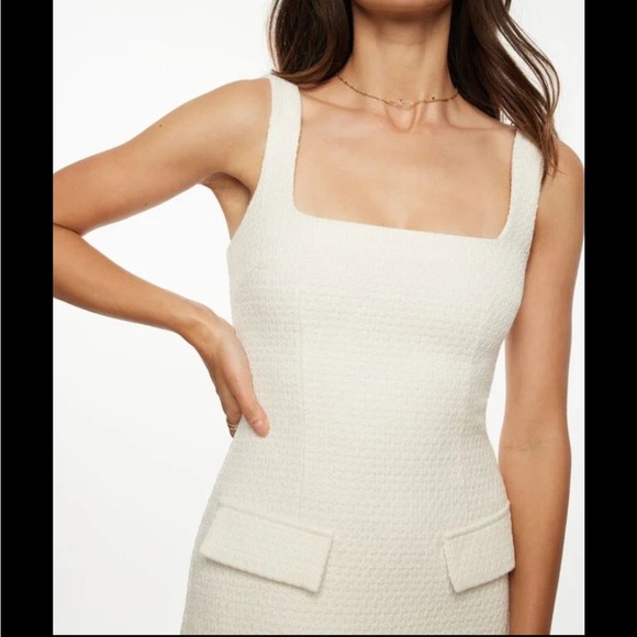 DYNAMITE Square Neck Tweed Mini Dress - Picture 4 of 5